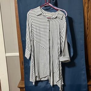 Soft Surroundings Black and White Striped Top
